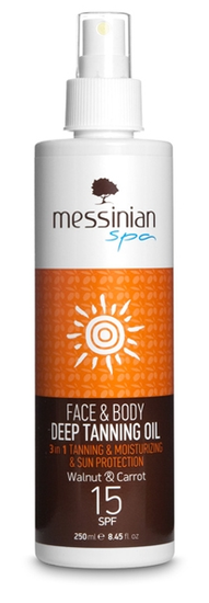 Deep tanning oil Messinian Spa