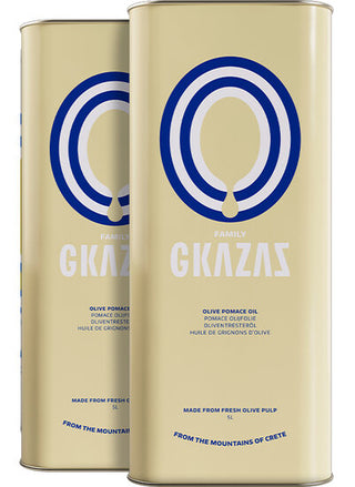 Pomace Olijfolie uit Kreta - 5 liter (Blik) om in te bakken en braden Gkazas