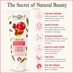 Handcrème Granaatappel & Argan (droge/rijpe huid) Aphrodite